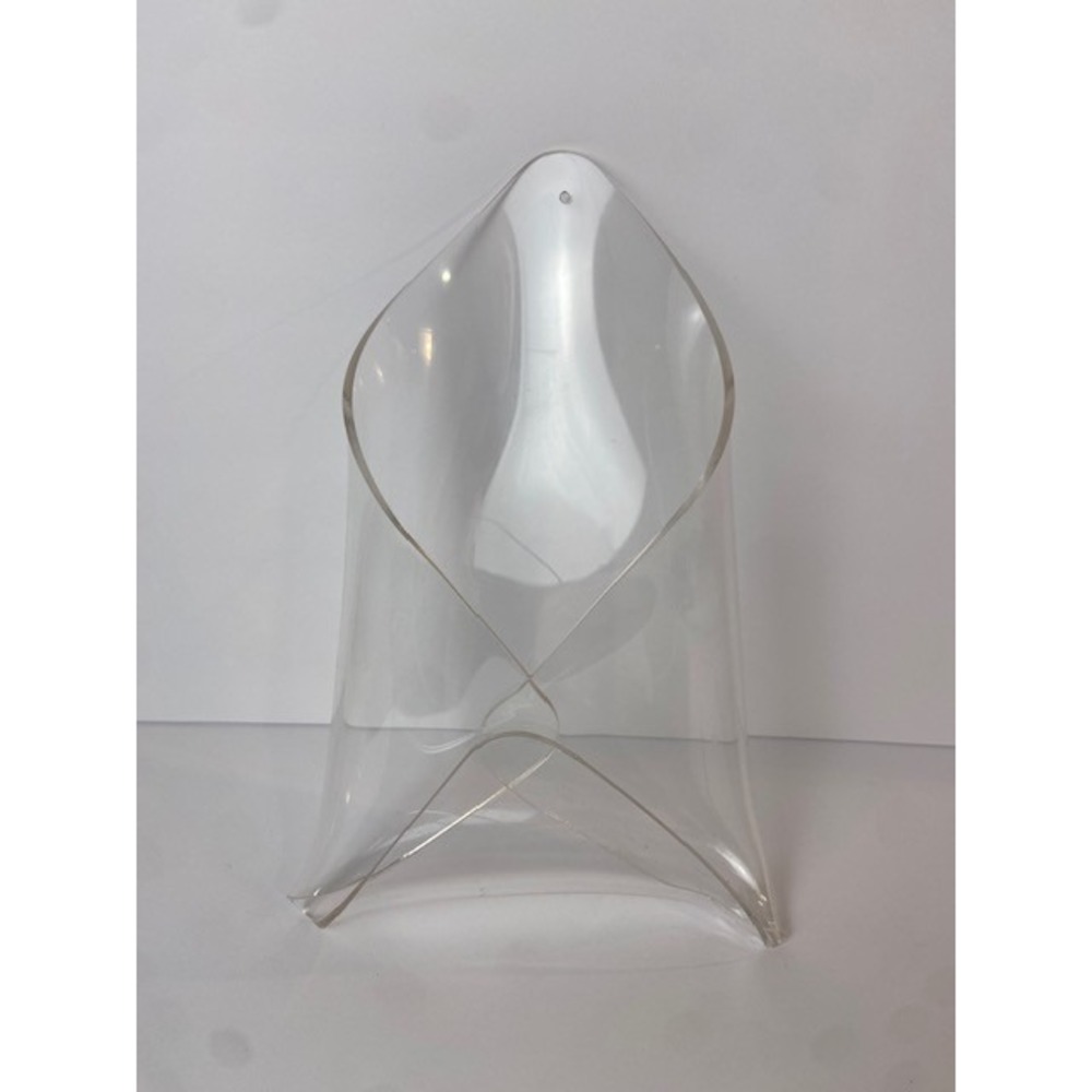 Vintage Clear Acrylic Wall Pocket Vase Lucite Folded Envelope Wall Mount Decor